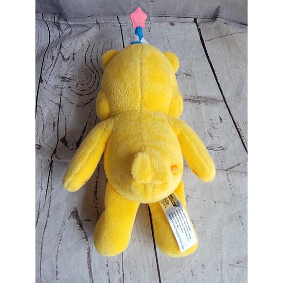 Care Bears Yellow Birthday Bear Stuffed Bean Plush Cupcake Party Hat 9inch - Picture 4 of 9